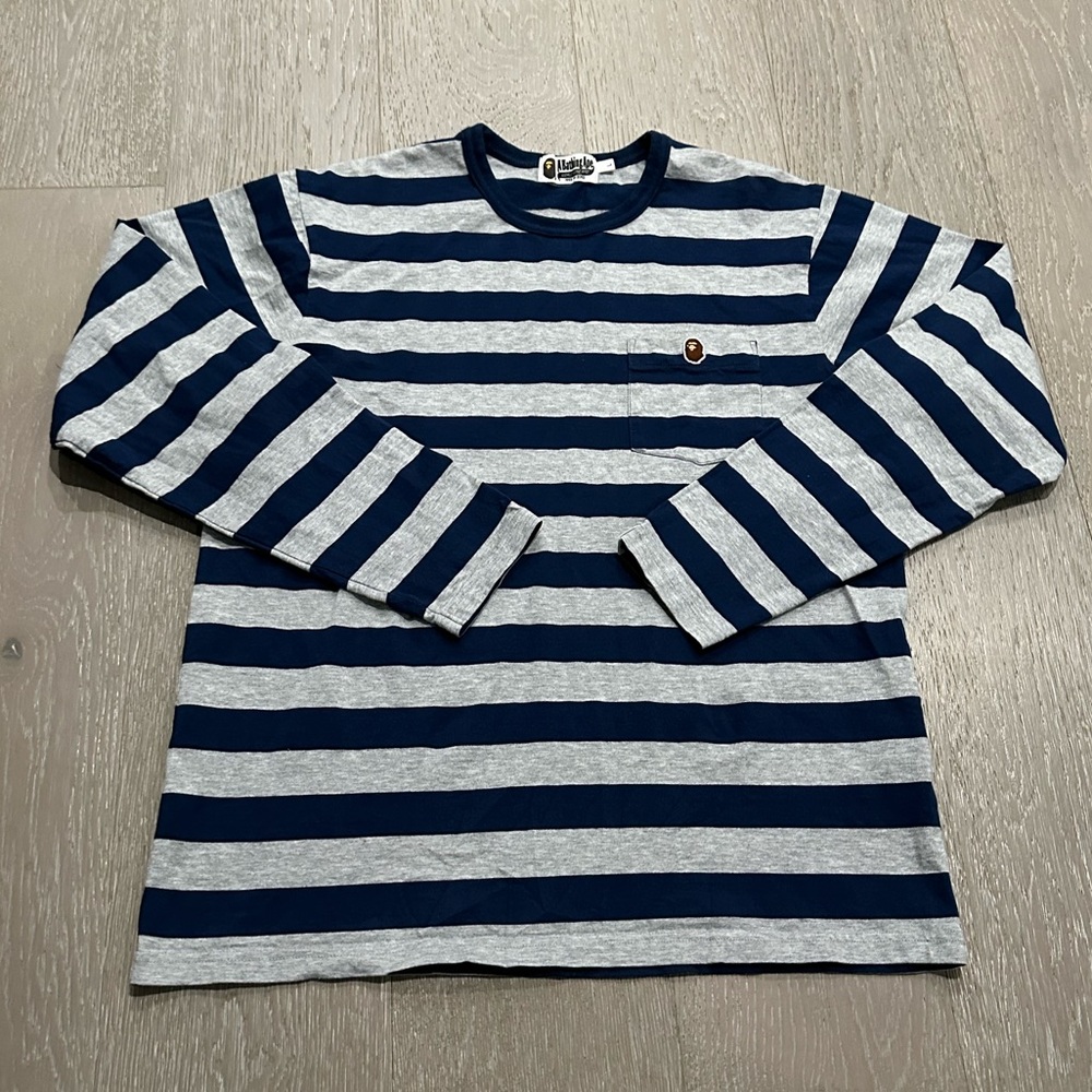 A Bathing Ape BAPE long sleeve t-shirt navy size L Large washed but never worn